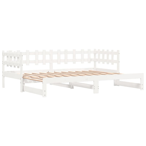 vidaXL Extendable Day Bed White 2x(90x190) cm Solid Pine Wood