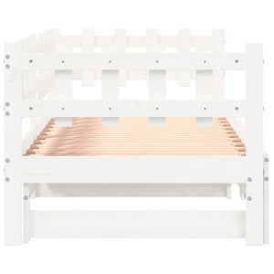 vidaXL Extendable Day Bed White 2x(90x190) cm Solid Pine Wood