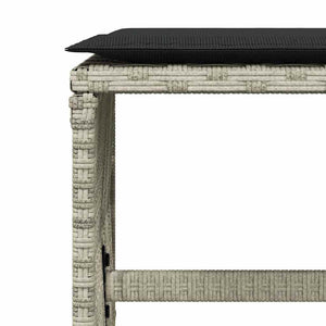 vidaXL Garden Stools with Cushions 4 pcs. Light Grey 41x41x36 cm Poly Rattan