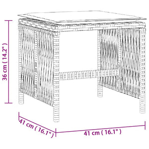 vidaXL Garden Stools with Cushions 4 pcs. Light Grey 41x41x36 cm Poly Rattan