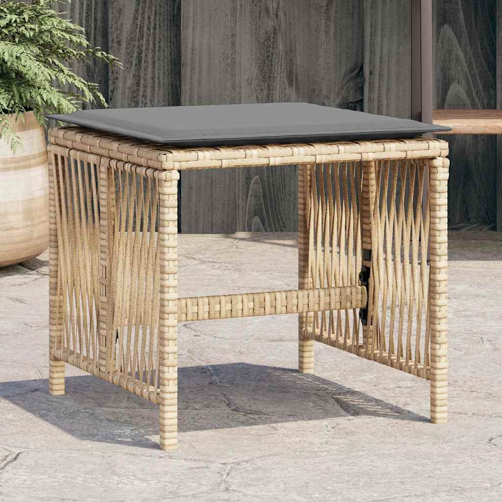 vidaXL Garden Stool Cushions 4 pcs Mixed Beige 41x41x36 cm Poly Rattan