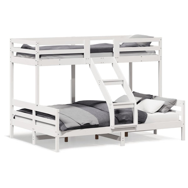 vidaXL Bunk Bed 80x200/140x200 cm White Solid Pine Wood