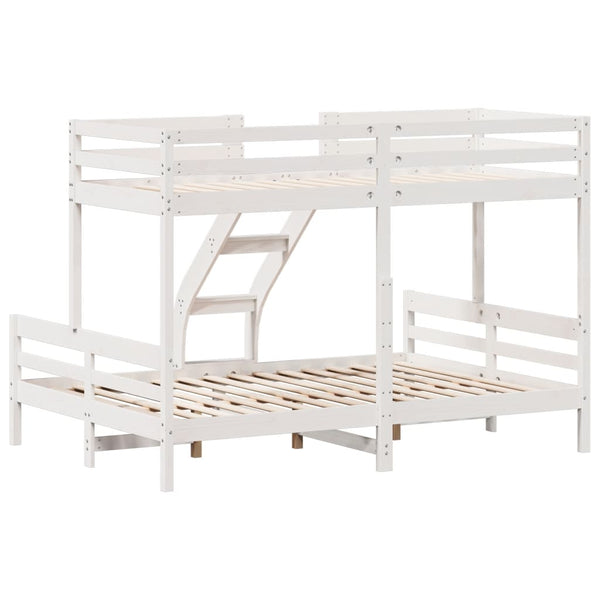 vidaXL Bunk Bed 80x200/140x200 cm White Solid Pine Wood