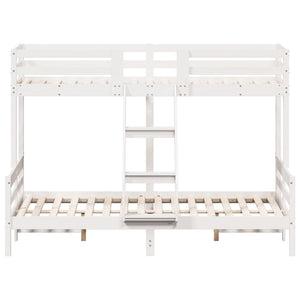 vidaXL Bunk Bed 90x200/140x200 cm White Solid Pine Wood
