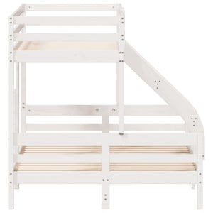 vidaXL Bunk Bed 90x200/140x200 cm White Solid Pine Wood