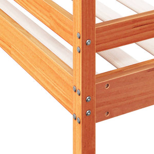 vidaXL Bunk Bed 90x200/140x200 cm Waxed Brown Solid Pine Wood