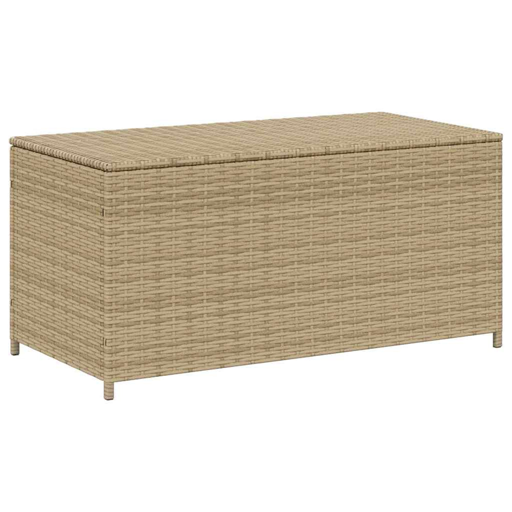vidaXL Garden Storage Box Beige 190L Poly Rattan