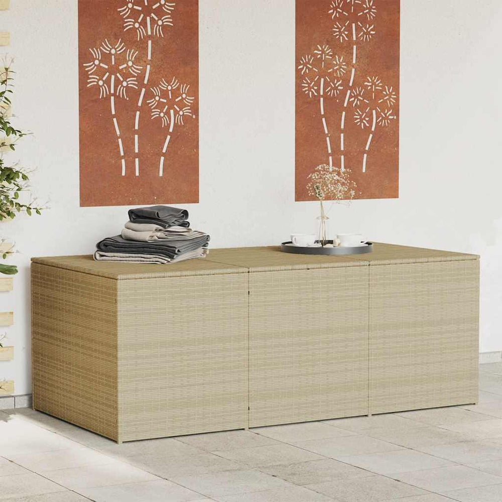 vidaXL Garden Storage Box Beige 984L Poly Rattan