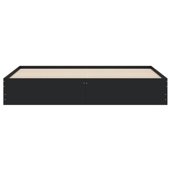 vidaXL Bed Frame with Drawers Black 200x200 cm Engineered Wood