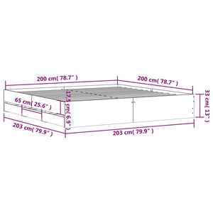 vidaXL Bed Frame with Drawers Black 200x200 cm Engineered Wood