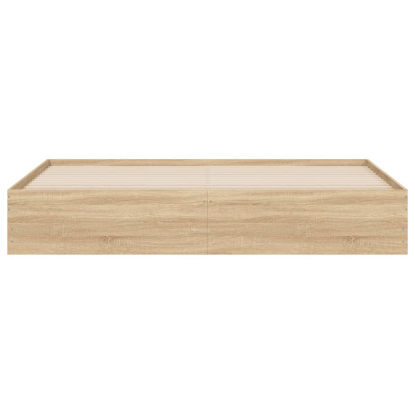 vidaXL Bed Frame with Drawers Sonoma Oak 200x200cm Engineered Wood
