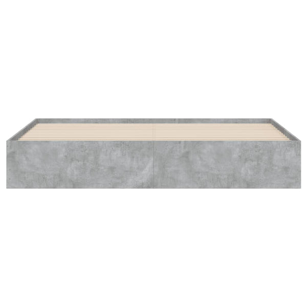 vidaXL Bed Frame with Drawers Concrete Grey 200x200 cm Engineered Wood
