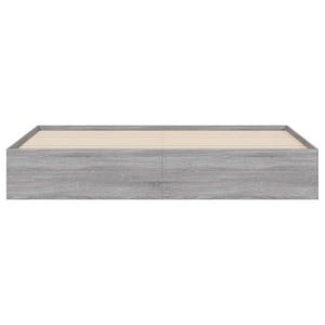 vidaXL Bed Frame with Drawers Grey Sonoma 200x200cm Engineered Wood
