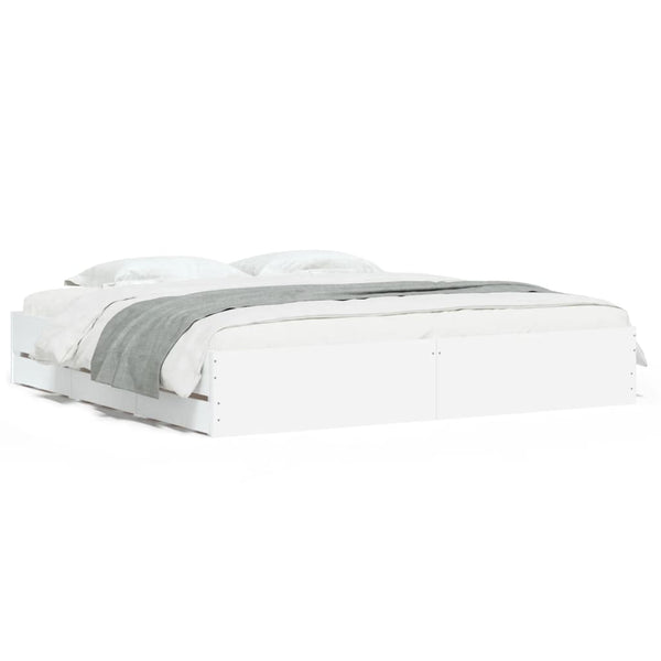 vidaXL Bed Frame with Drawers White 180x200 cm Engineered Wood
