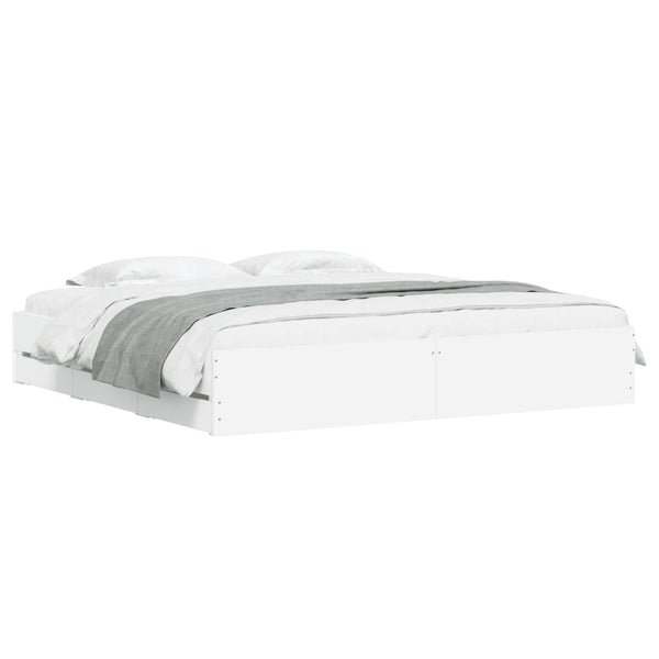 vidaXL Bed Frame with Drawers White 180x200 cm Engineered Wood