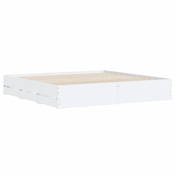 vidaXL Bed Frame with Drawers White 180x200 cm Engineered Wood