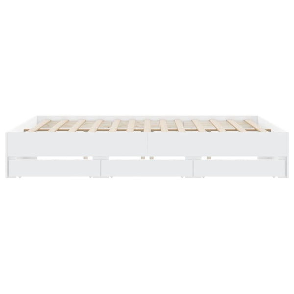 vidaXL Bed Frame with Drawers White 180x200 cm Engineered Wood