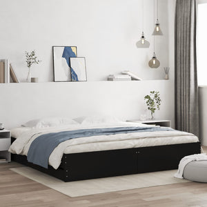 vidaXL Bed Frame with Drawers Black 180x200 cm Engineered Wood