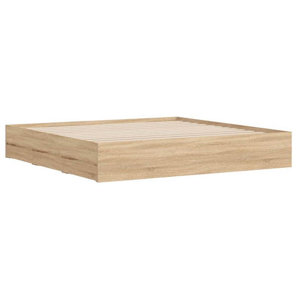 vidaXL Bed Frame with Drawers Sonoma Oak 180x200cm Engineered Wood