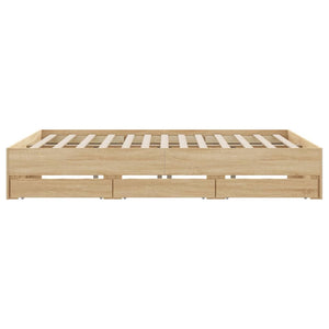 vidaXL Bed Frame with Drawers Sonoma Oak 180x200cm Engineered Wood