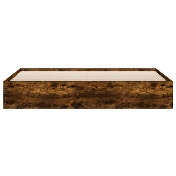 vidaXL Bed Frame with Drawers Smoked Oak 180x200cm Engineered Wood