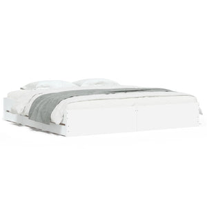 vidaXL Bed Frame with Drawers White 160x200 cm Engineered Wood