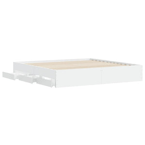vidaXL Bed Frame with Drawers White 160x200 cm Engineered Wood