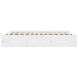 vidaXL Bed Frame with Drawers White 160x200 cm Engineered Wood