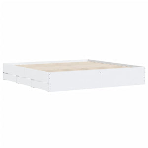 vidaXL Bed Frame with Drawers White 160x200 cm Engineered Wood