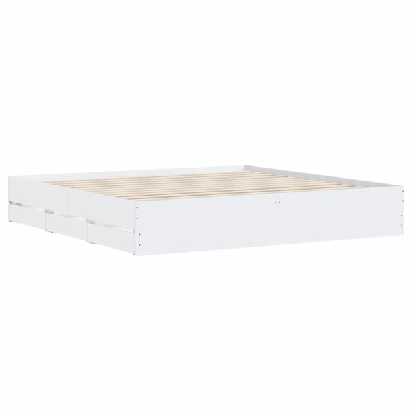 vidaXL Bed Frame with Drawers White 160x200 cm Engineered Wood