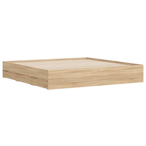 vidaXL Bed Frame with Drawers Sonoma Oak 160x200cm Engineered Wood