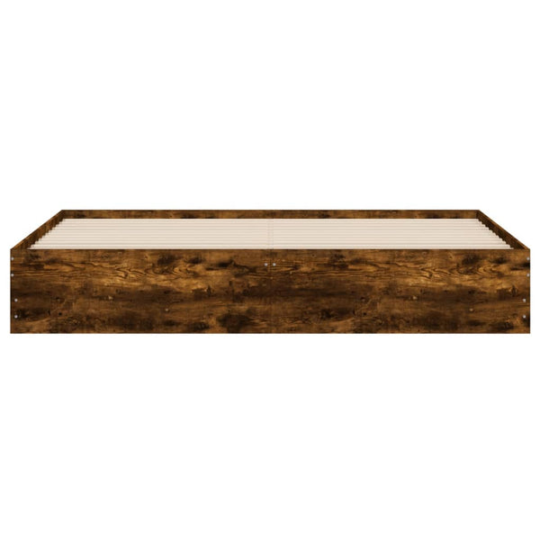 vidaXL Bed Frame with Drawers Smoked Oak 160x200cm Engineered Wood