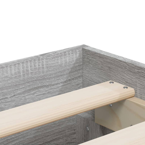 vidaXL Bed Frame with Drawers Grey Sonoma 160x200 cm Engineered Wood