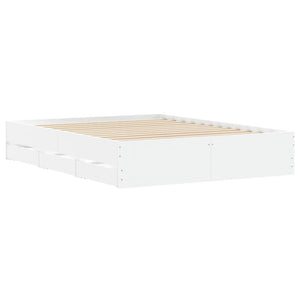vidaXL Bed Frame with Drawers White 150x200 cm Engineered Wood