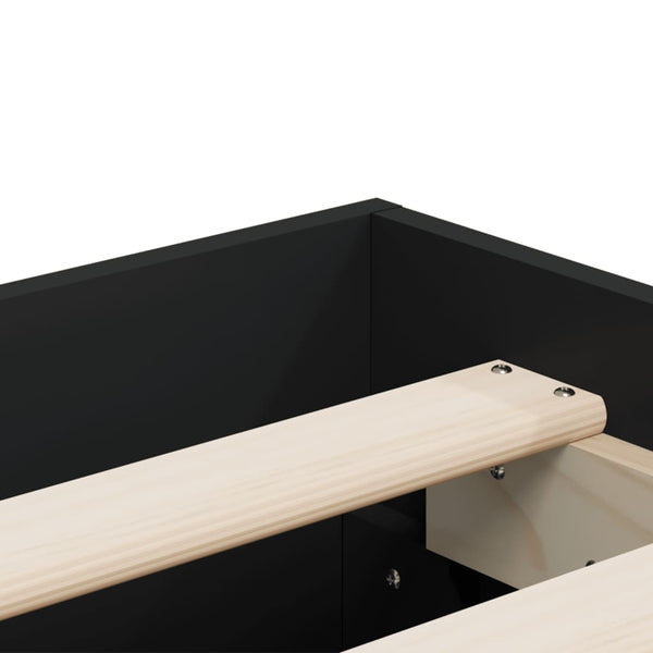 vidaXL Bed Frame with Drawers Black 150x200 cm Engineered Wood