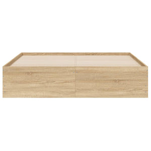 vidaXL Bed Frame with Drawers Sonoma Oak 150x200 cm Engineered Wood