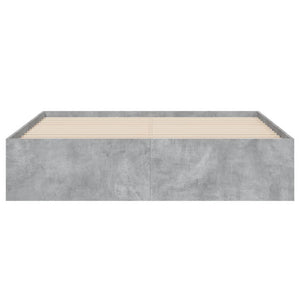 vidaXL Bed Frame with Drawers Concrete Gray 150x200 cm Engineered Wood