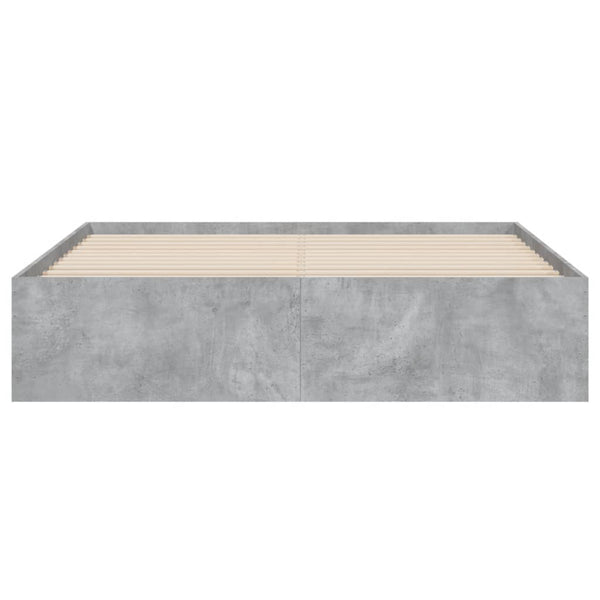 vidaXL Bed Frame with Drawers Concrete Gray 150x200 cm Engineered Wood