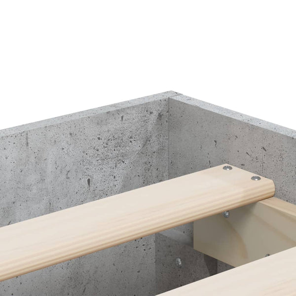 vidaXL Bed Frame with Drawers Concrete Gray 150x200 cm Engineered Wood