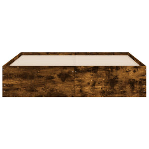 vidaXL Bed Frame with Drawers Smoked Oak 150x200cm Engineered Wood