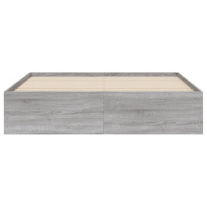 vidaXL Bed Frame with Drawers Grey Sonoma 150x200 cm Engineered Wood