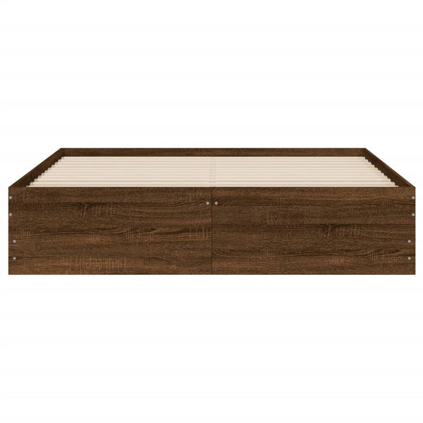 vidaXL Bed Frame with Drawers Brown Oak-Effect 150x200 cm