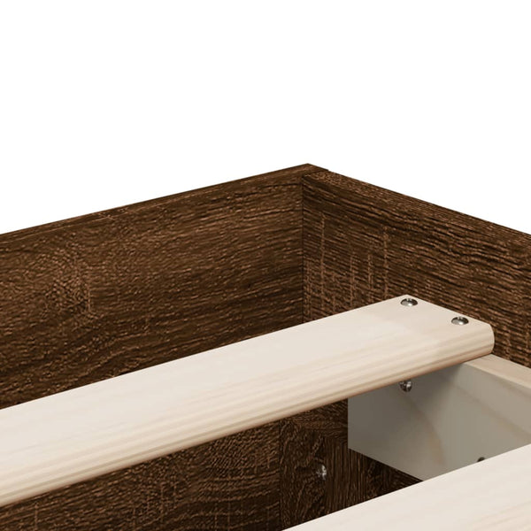 vidaXL Bed Frame with Drawers Brown Oak-Effect 150x200 cm