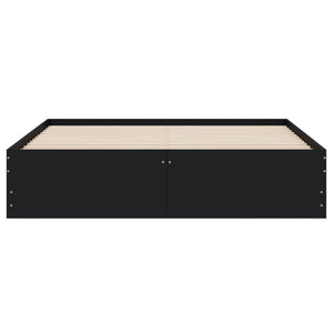 vidaXL Bed Frame with Drawers Black 140x200 cm Engineered Wood