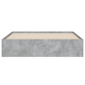 vidaXL Bed Frame with Drawers Concrete Grey 140x200 cm Engineered Wood