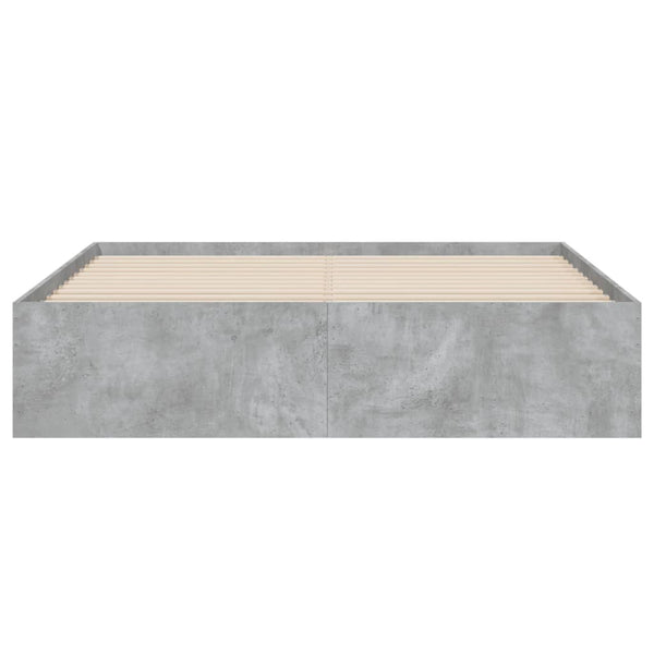 vidaXL Bed Frame with Drawers Concrete Grey 140x200 cm Engineered Wood
