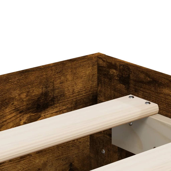 vidaXL Bed Frame with Drawers Smoked Oak 140x200cm Engineered Wood