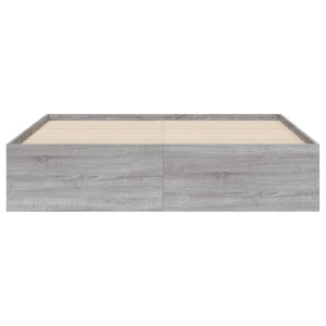 vidaXL Bed Frame with Drawers Grey Sonoma 140x200 cm Engineered Wood