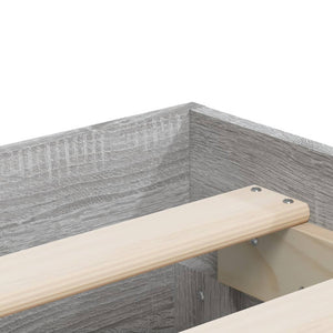vidaXL Bed Frame with Drawers Grey Sonoma 140x200 cm Engineered Wood