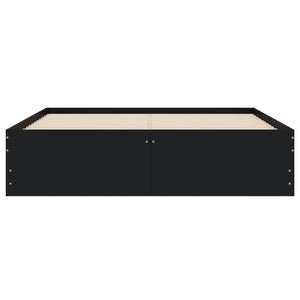 vidaXL Bed Frame with Drawers Black 120x200 cm Engineered Wood